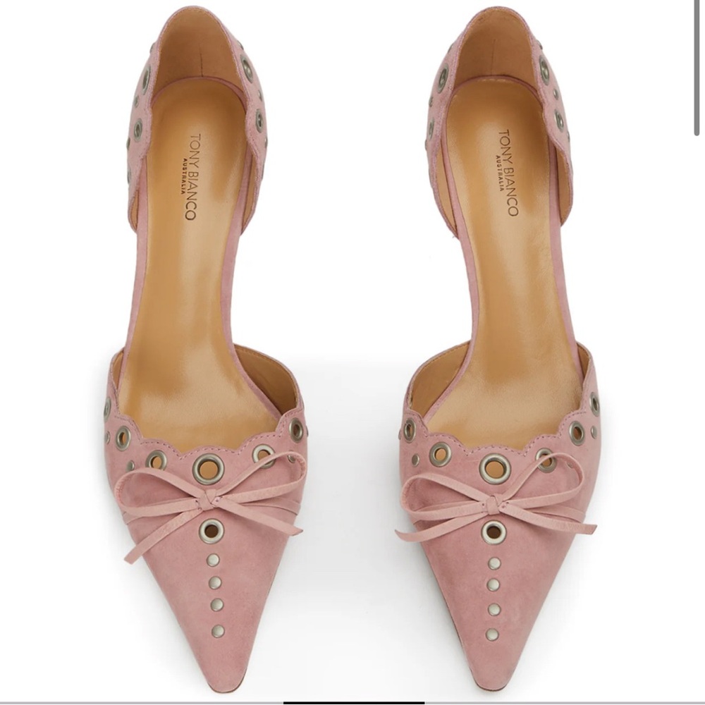 Toni BIANCO Safari Blossom Suede heels